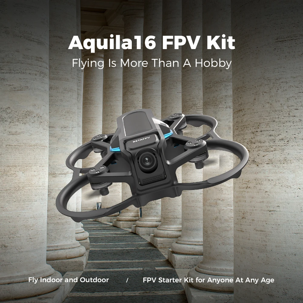 BETAFPV Aquila16 FPV Kit LiteRadio 2 SE Funksender 8 Minuten 1102 18000KV Bürstenloser Quadcopter VR03 FPV-Brille Racing Drone