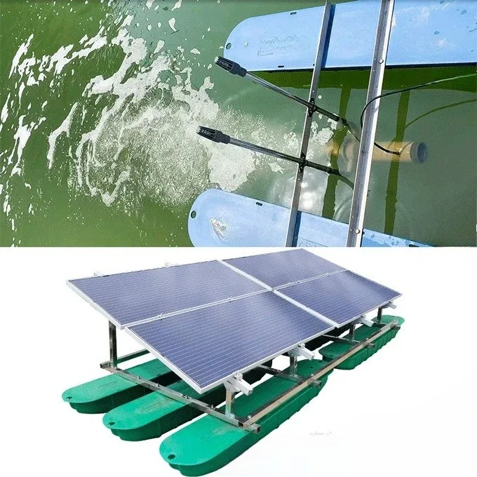 River pond push flow aerator, solar aerator, photovoltaic fish pond aquaculture oxygen exposure machine