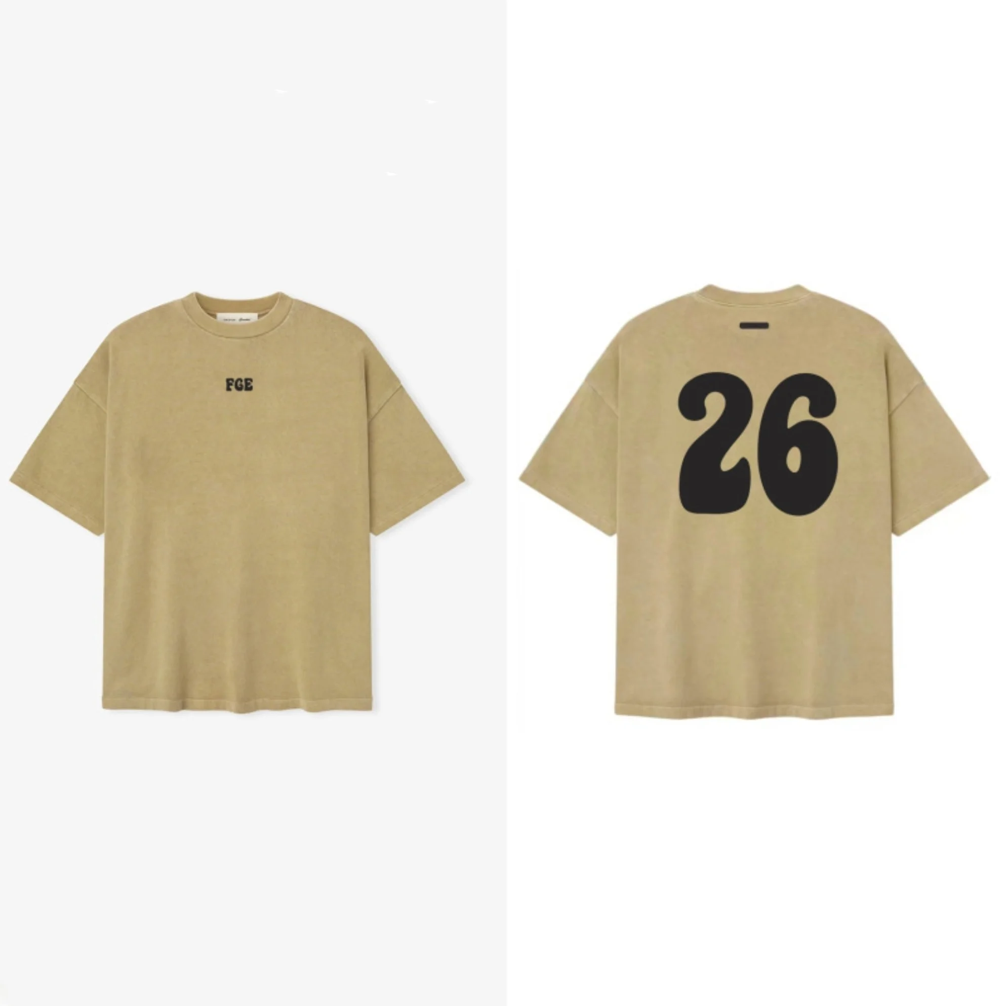 FOG STACK SS26 Essential Casual Loose Fit Heavyweight Short Sleeve T-Shirt Unisex Cotton Polyester Blend Comfortable Breathable