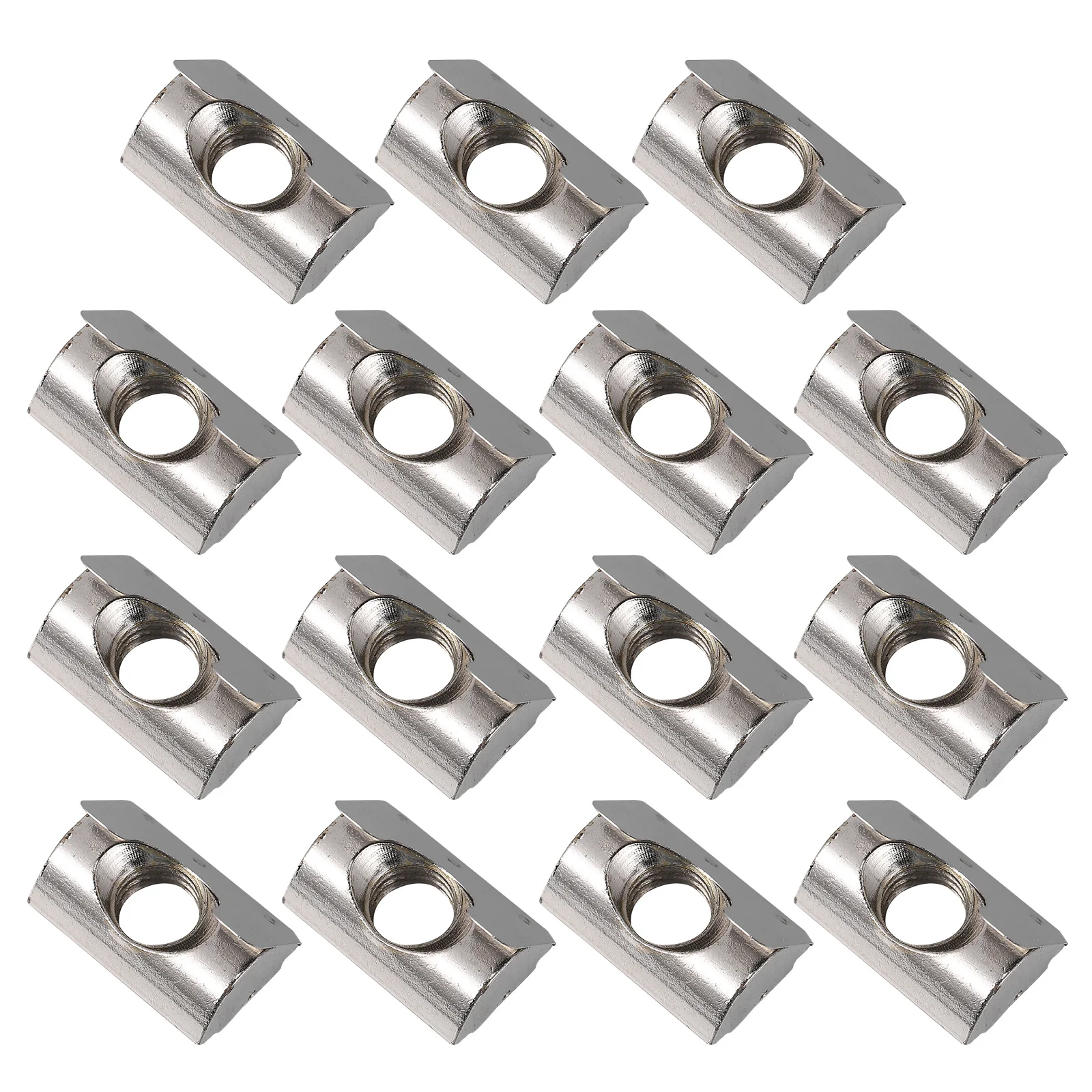

15pcs Elastic Nut Block For Aluminum Profile Accessories M8 T-Slot Nuts Shrapnel Nut European Standard Silver Hardened Steel