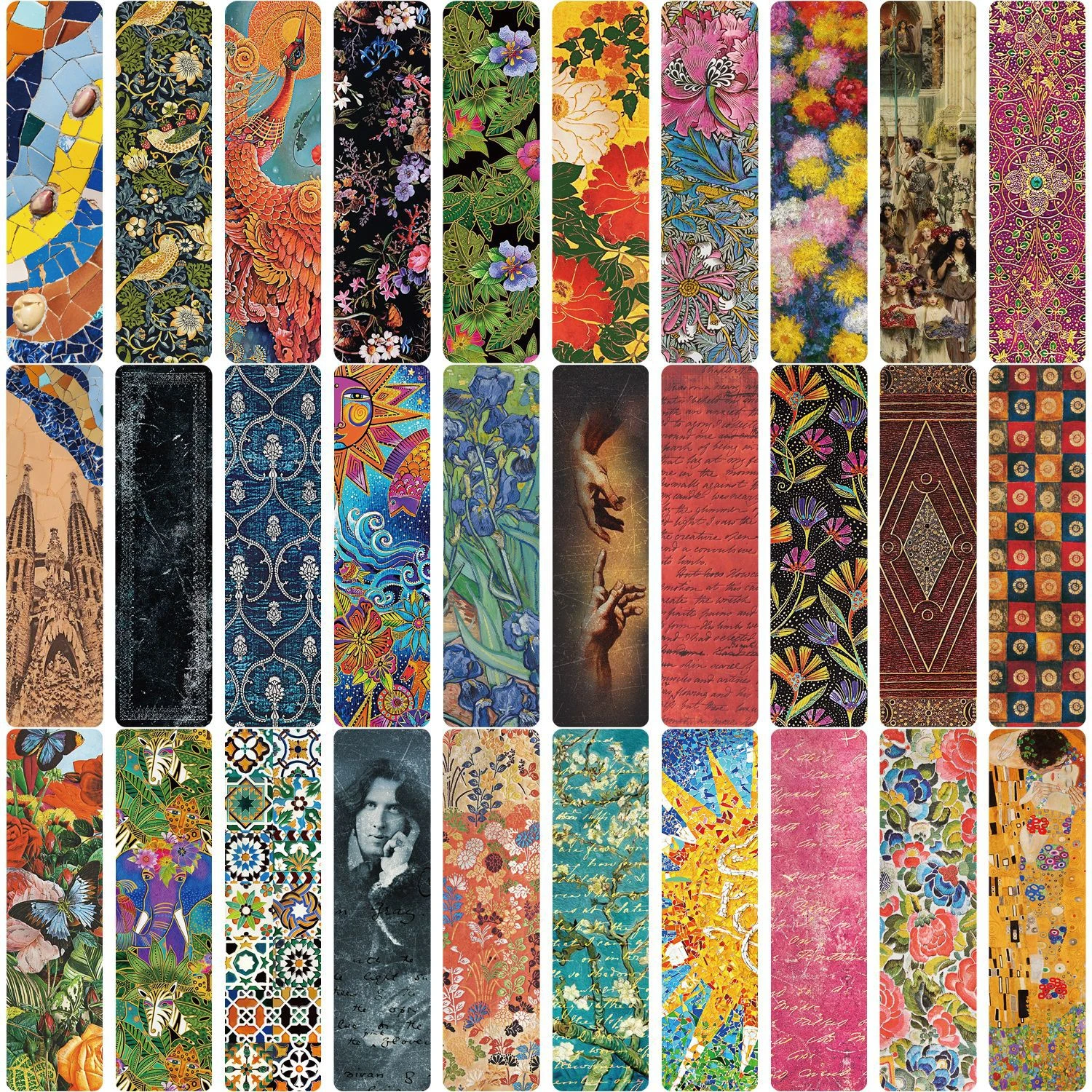 30PCS Vintage Art Bookmarks Decorative Book Mark Cartoon Printing Annotated Notebook Clip Creative Unique Durable Gifts