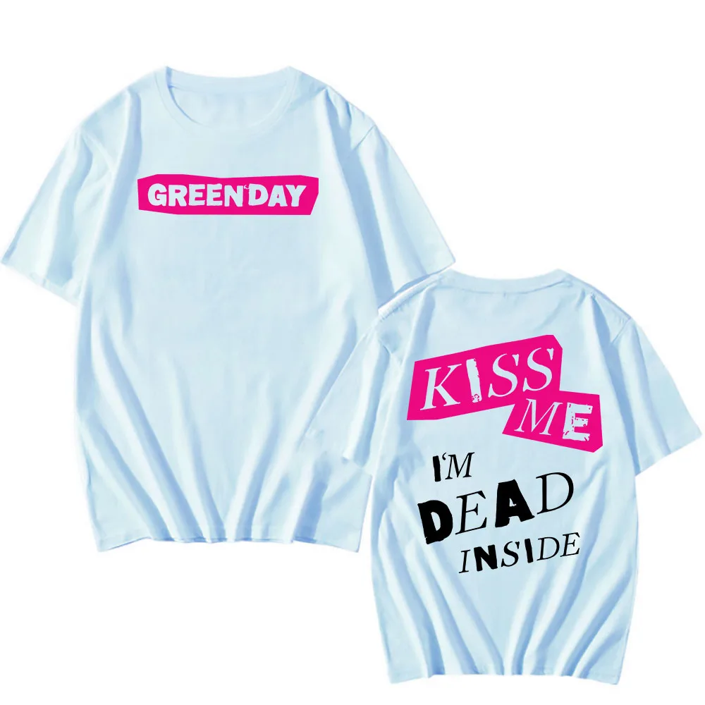 قبلني أنا ميت تي شيرت الأخضر يوم المنقذين ألبوم الجرافيك بلايز قصيرة الأكمام القطن للجنسين الشارع الشهير الهيب هوب الرجال تي شيرت طباعة #6