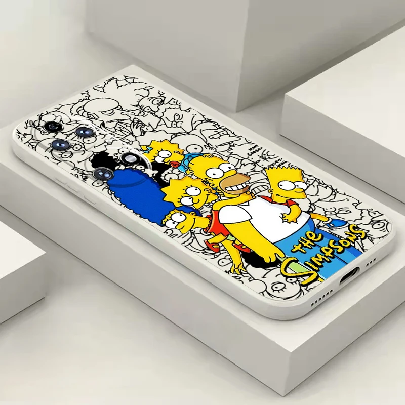 The Simpsons custodia per telefono Disney per Huawei P50 P50E P40 P30 P20 PRO LITE 5G P Smart Z S 2021 Silicone liquido Back Funda