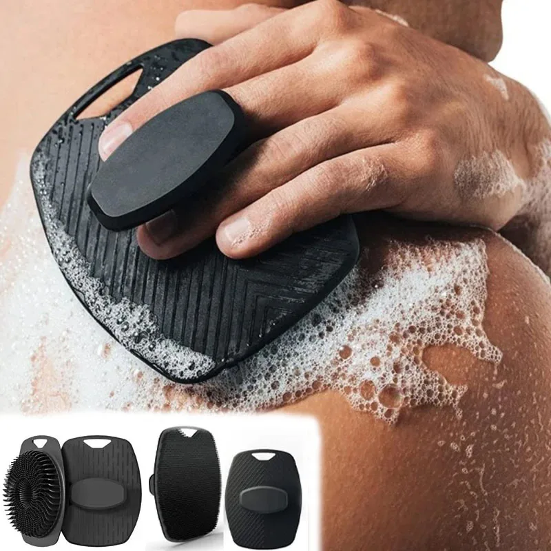 Siliconen Body Scrubber Badwasborstel Exfoliërende lichaamsborstel Douche Gezichtsscrubber Handvat Nat en droog borstelen voor heren Dames
