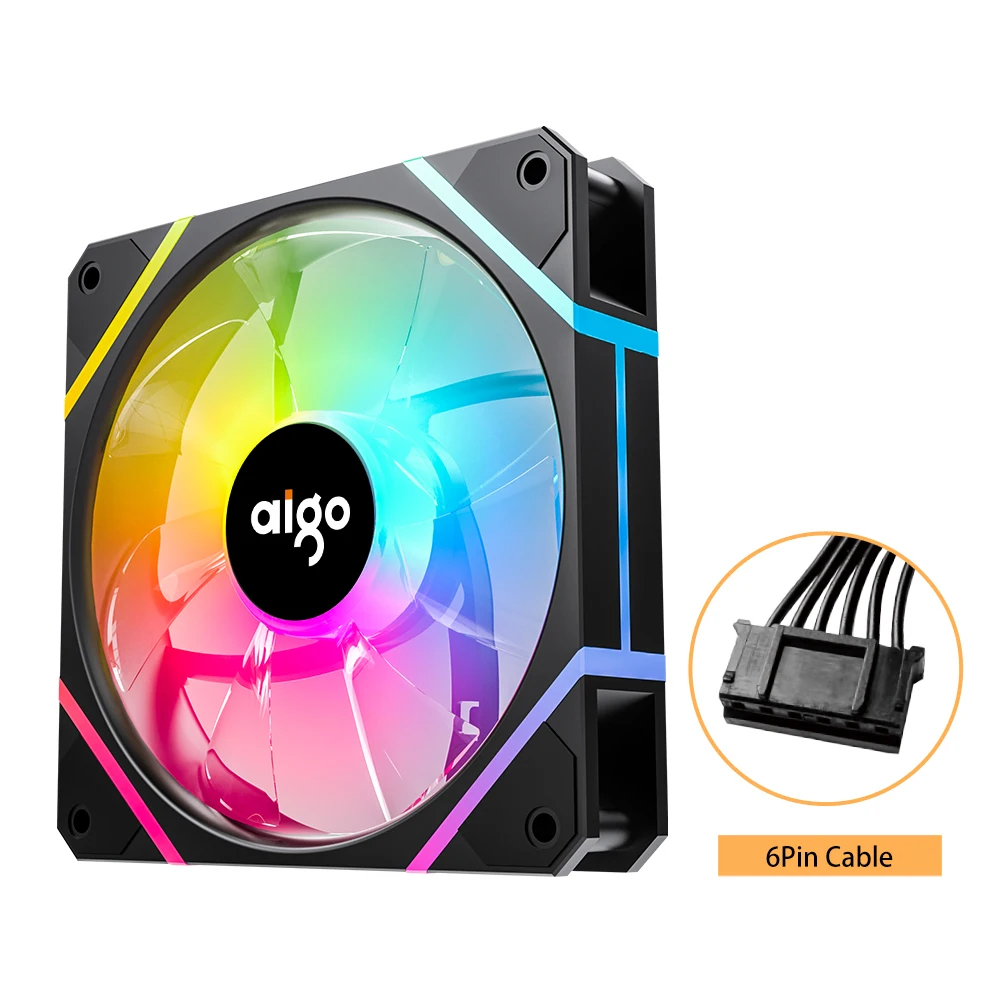 Aigo AM12 RGB FAN 120mm Pc Computer Case Fan 6PIN 12cm White CPU Water Cooler Silent Controladora ARGB Fans Cooling Ventilador