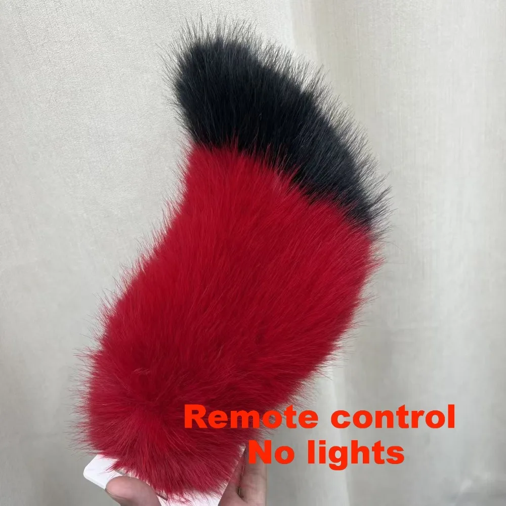 Colorful Lights Remote Control Electric Bicycle Tail Rechargeable Realistic Car Wagging Moving Tail Fluffy Self-adhesive
