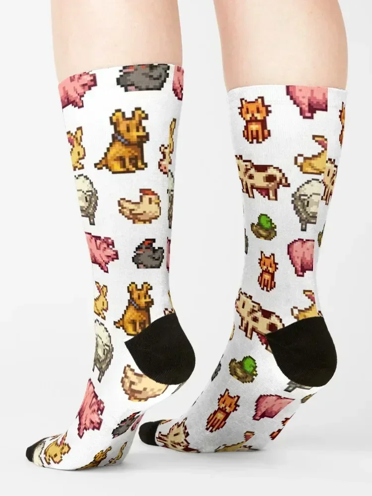 stardew valley animals Socks funny sock short Argentina hiphop Men Socks Luxury Brand Women's