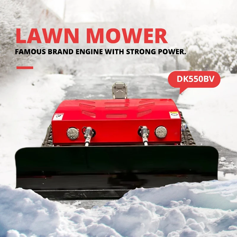 جزازة العشب التي يتم التحكم فيها عن بعد مع مجرفة الثلج، أرض المراعي منحدر الحديقة، جزازة العشب الآلية الزراعية، جزازة العشب متعددة الوظائف #4