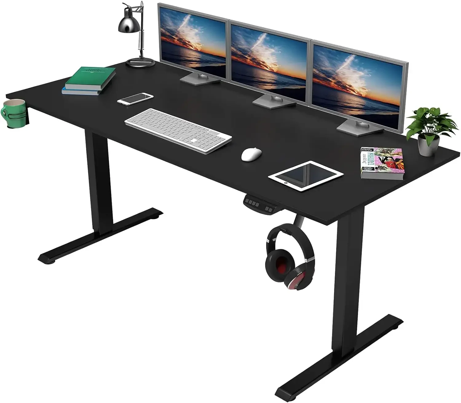 Heavy Duty Dual Motor Height Adjustable Standing Desk Electric Dual Motor Home Office Standing Computer Workstation