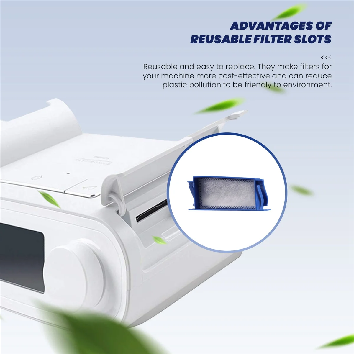 B49CReplacement CPAP Filters for Philips Respironics Dreamstation 6 Reusable Filter Slot + 6 Disposable Ultra-Fine Filters