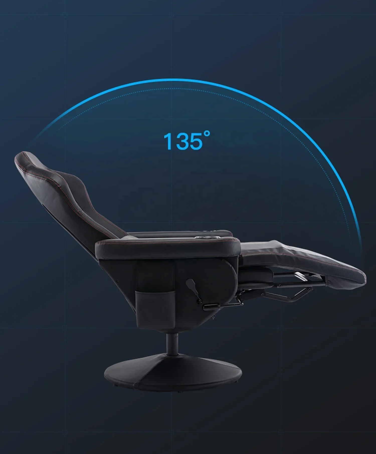 For Deluxe gaming chair with cup holder White racing style PU leather ergonomic seat