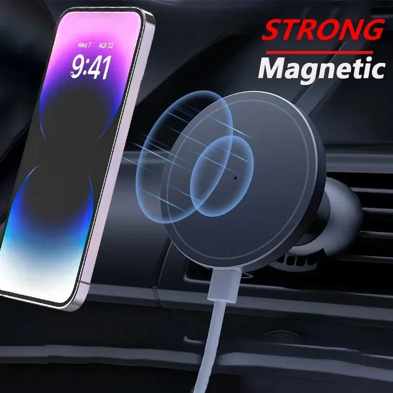 

Magnetic Car Wireless Charger Stand Mobile Phone Chargers Holder for 15 14 13 12 Pro Max Mini Car Fast Charging Station