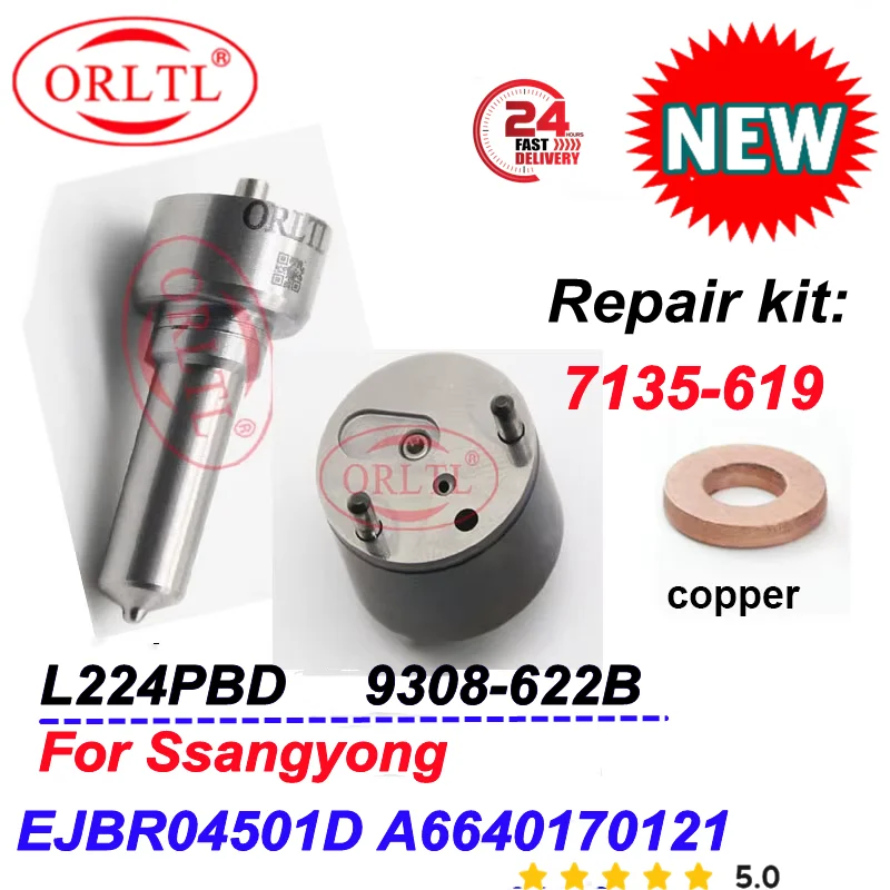 

ORLTL для EJBR04501D A6640170121 Сопло Ssangyong L244PRD Регулирующий клапан 9308-622B + COPPER 3 мм Ремкомплекты 7135-619 L244PBD
