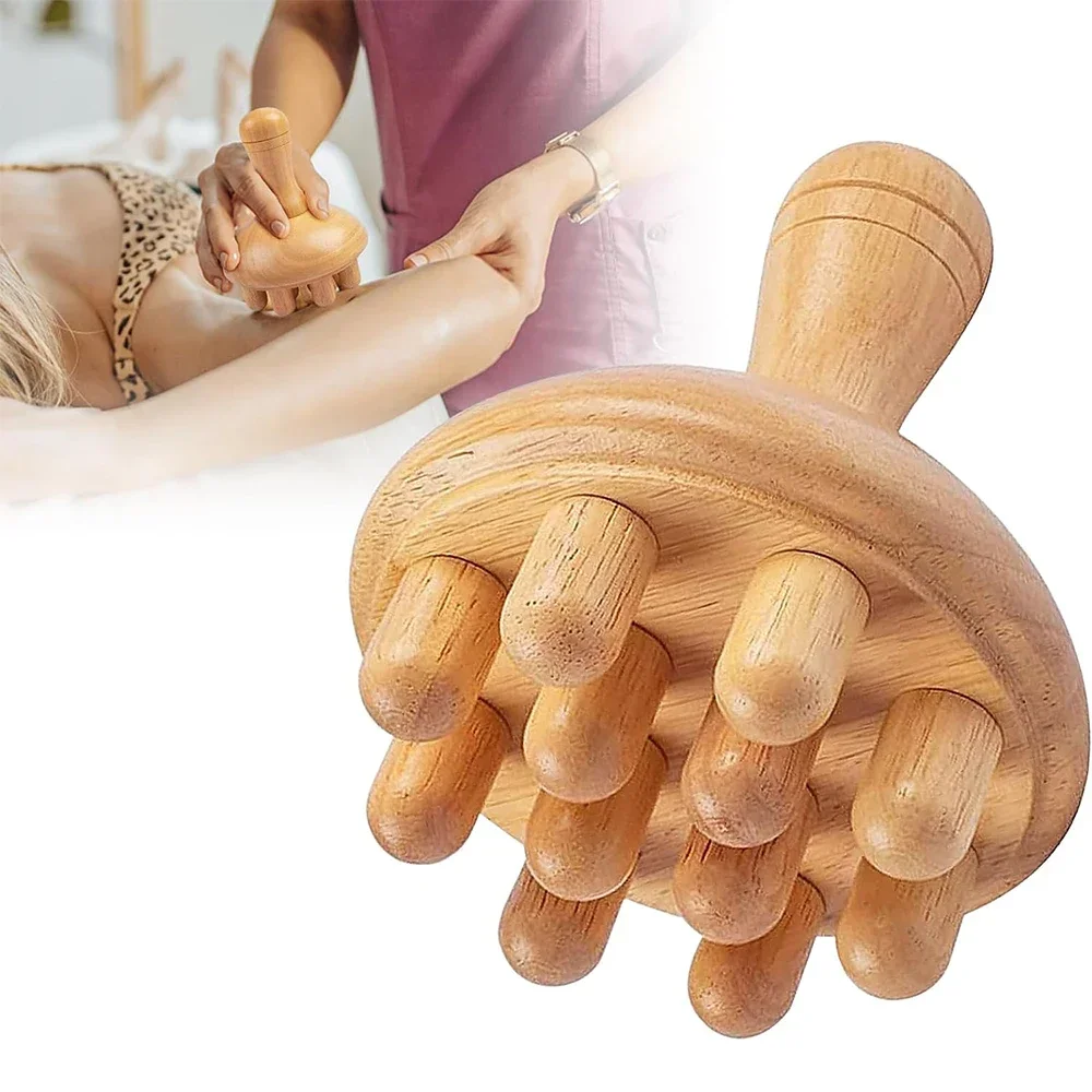 Masajeador de setas de madera para todo el cuerpo, herramienta de terapia de madera para aliviar la tensión muscular, elimina la grasa Local, 1 piezas