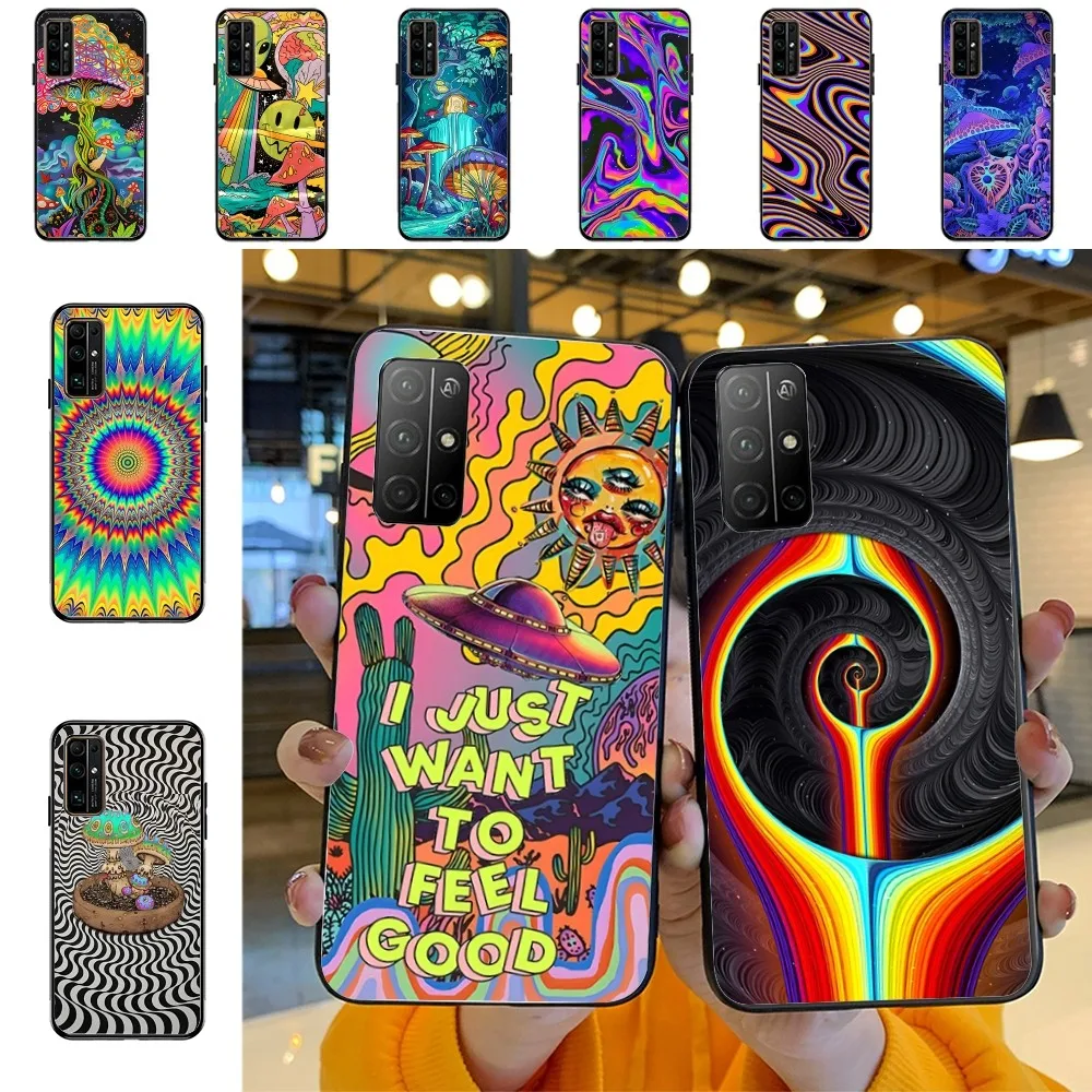 Colourful Psychedelic Art Phone Case For Huawei Honor 10 Lite 9 20 7A 9X 30 50 60 70 Pro Plus Soft Silicone Cover