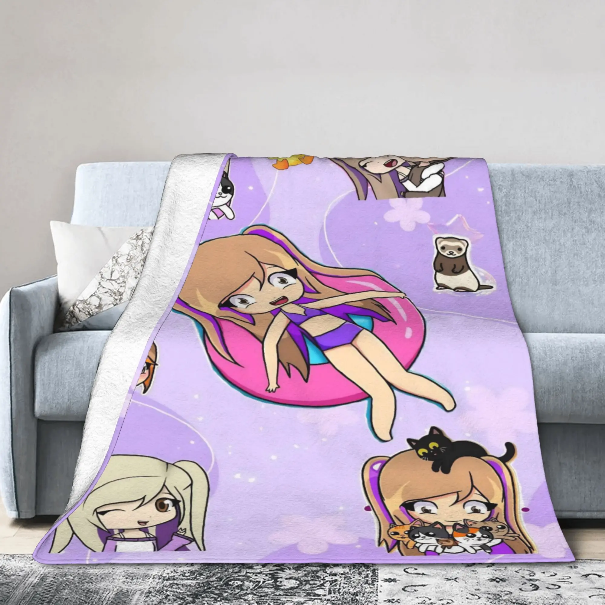 Lyna Vallejos Gamer Blanket Fleece Summer Air Conditioning   Multifunction Soft Throw Blanket for Home Travel Bedspread