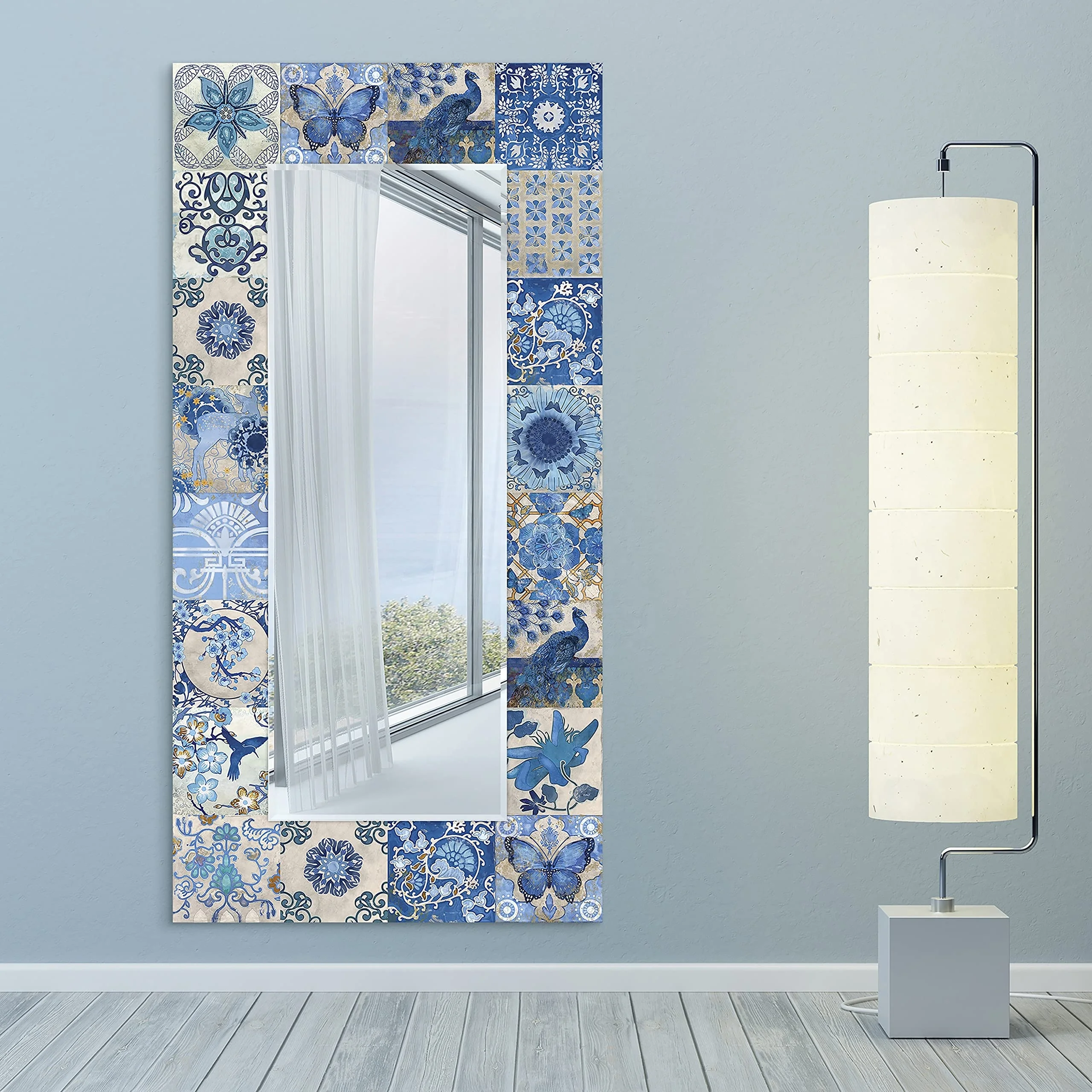 Decoration wall mirror with print glass frame personalized bathroom mirror large floor standing mirrors for living room