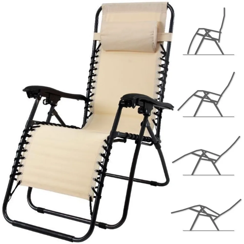 Sedia a gravità zero Sedia a sdraio da giardino Relax Pieghevole salvaspazio Tubolare in acciaio 22 mm Tessuto Oxford reclinabile Mare Spiaggia Piscina O