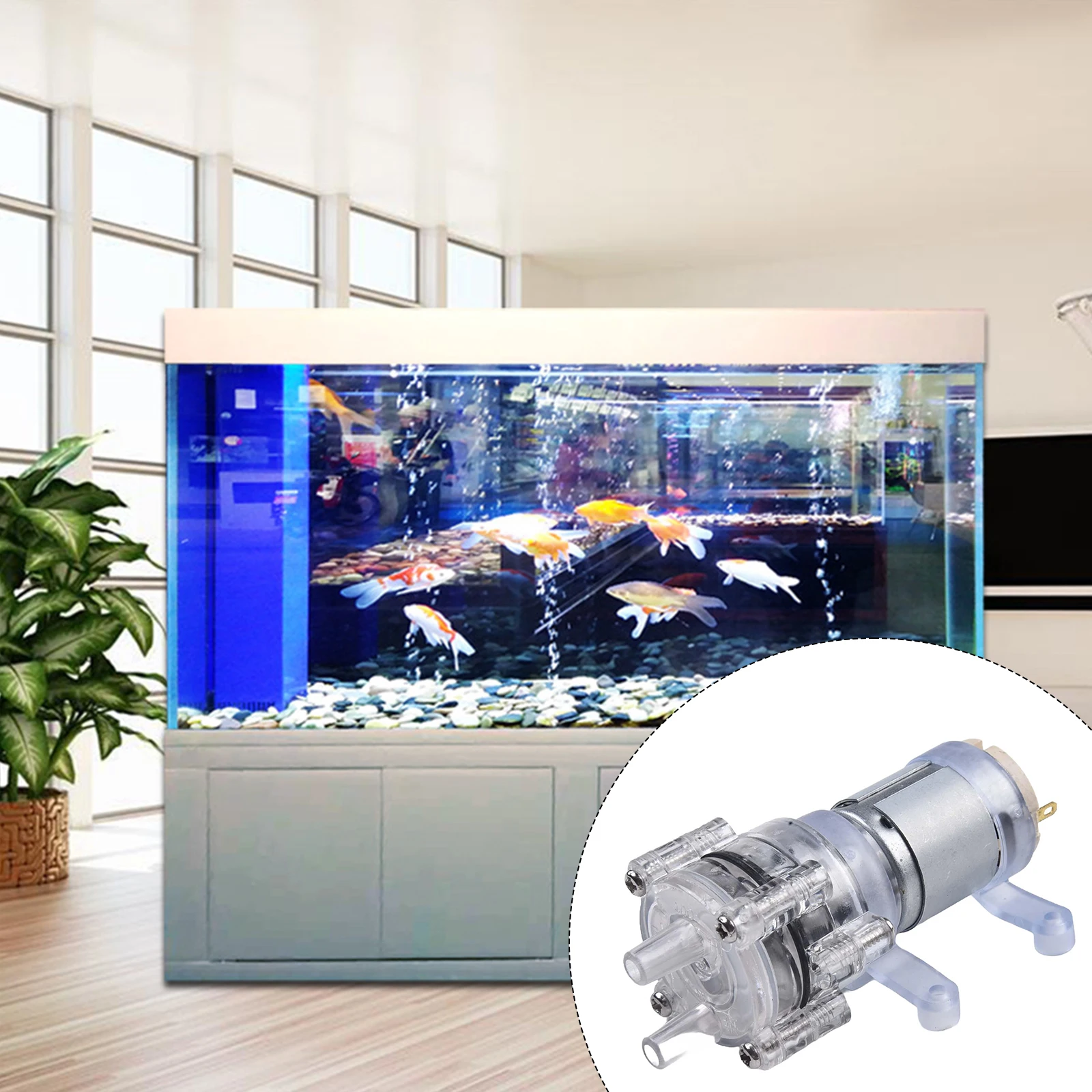 Spray Motor Diaphragm Pump Self Priming Silver Small Transparent -10-90 ℃ 2L/min 6.5mm Hose DC12V High Flowing Rate