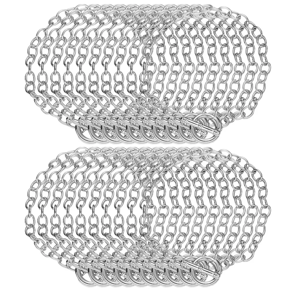 

20 Pcs O-shaped Chain Bracelet OT Toggle Clasp Alloy Bulk Charm Making DIY Jewelry Craft Supplies Bracelets Charms