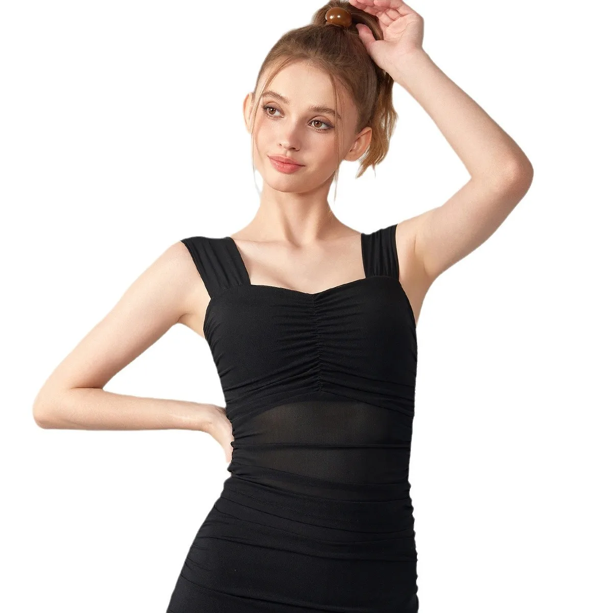 High Strength Sports Bra with Integrated Chest Cushion and Mesh Vest, Shock-absorbing and Gathering, Beautiful Back Bra