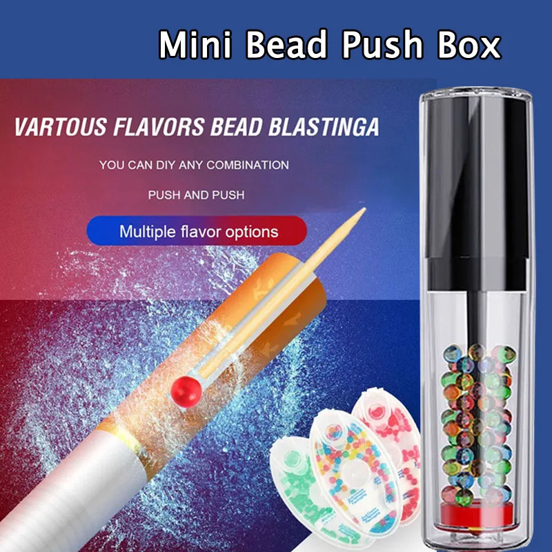 

Handy mini Cigarette Explosion Pops Beads Push Box Smoking flavor Burst Bead Capsules Mix Fruit Menthol tastes Smoking Gadgets