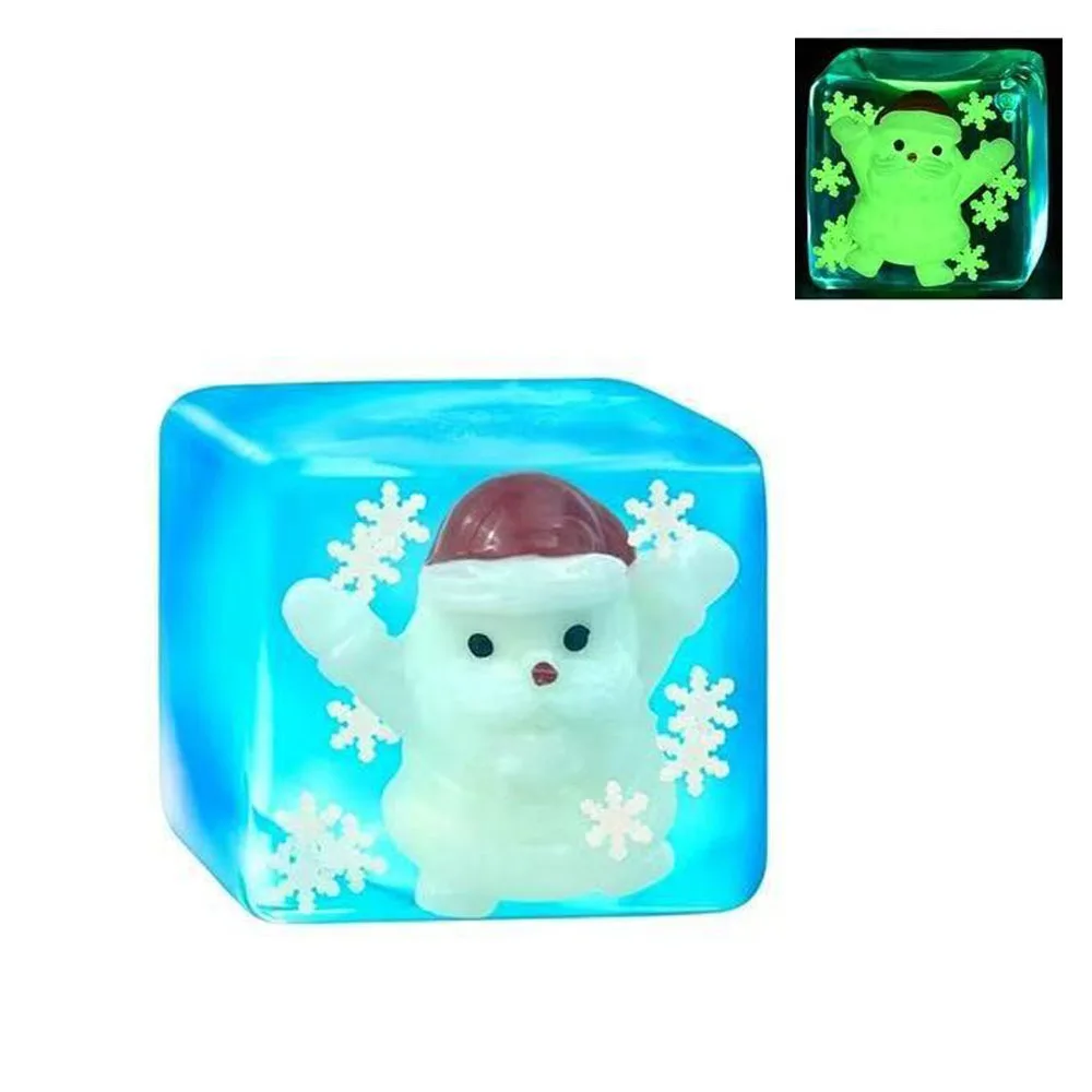 Maltose Material Stress Relief Toy Translucent Cube Q-Bouncy Texture Slow Rebound Squeeze Toy Luminous Slow Rebound Design