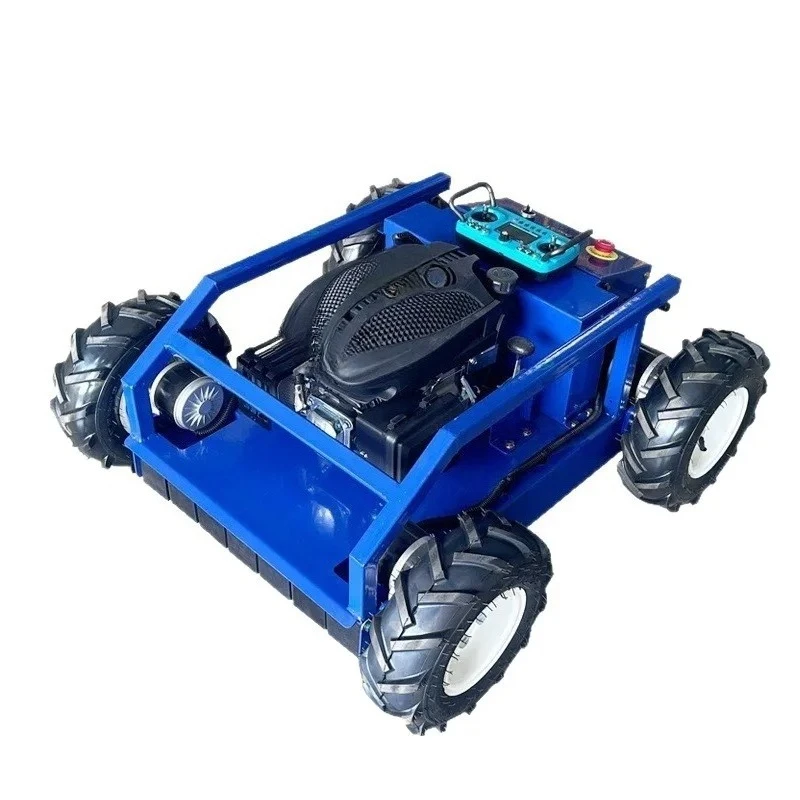 

Four-wheel drive remote control lawn mower wheeled grass crusher