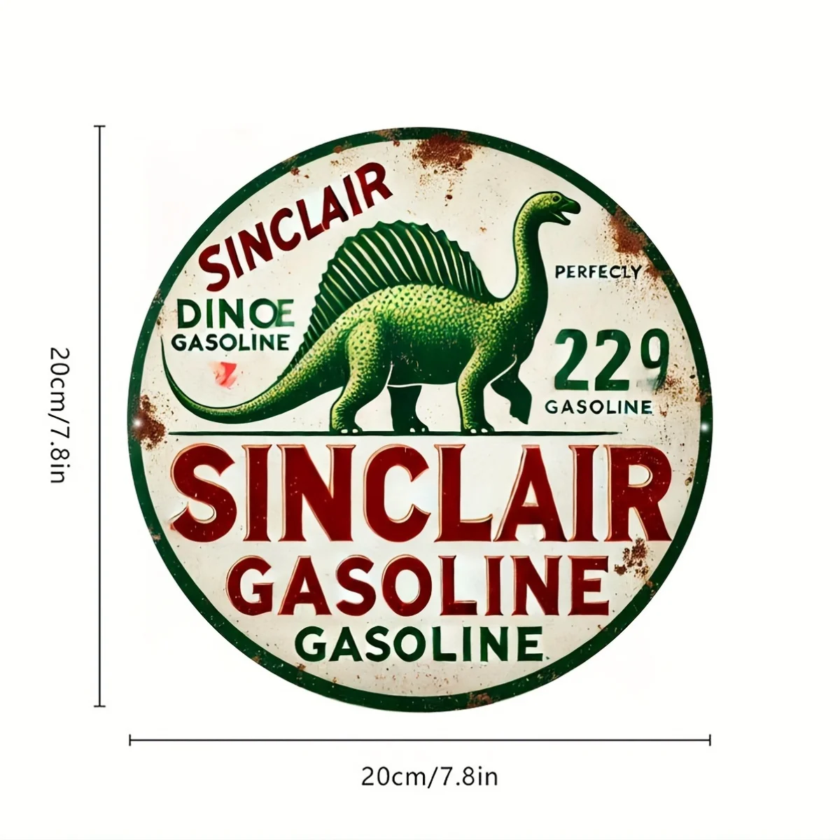 Sinclair Dino Gasoline Metal Sign Classic Oil and Automotive Themed Rustic Wall Decor Antique Collector's Vintage Aluminum