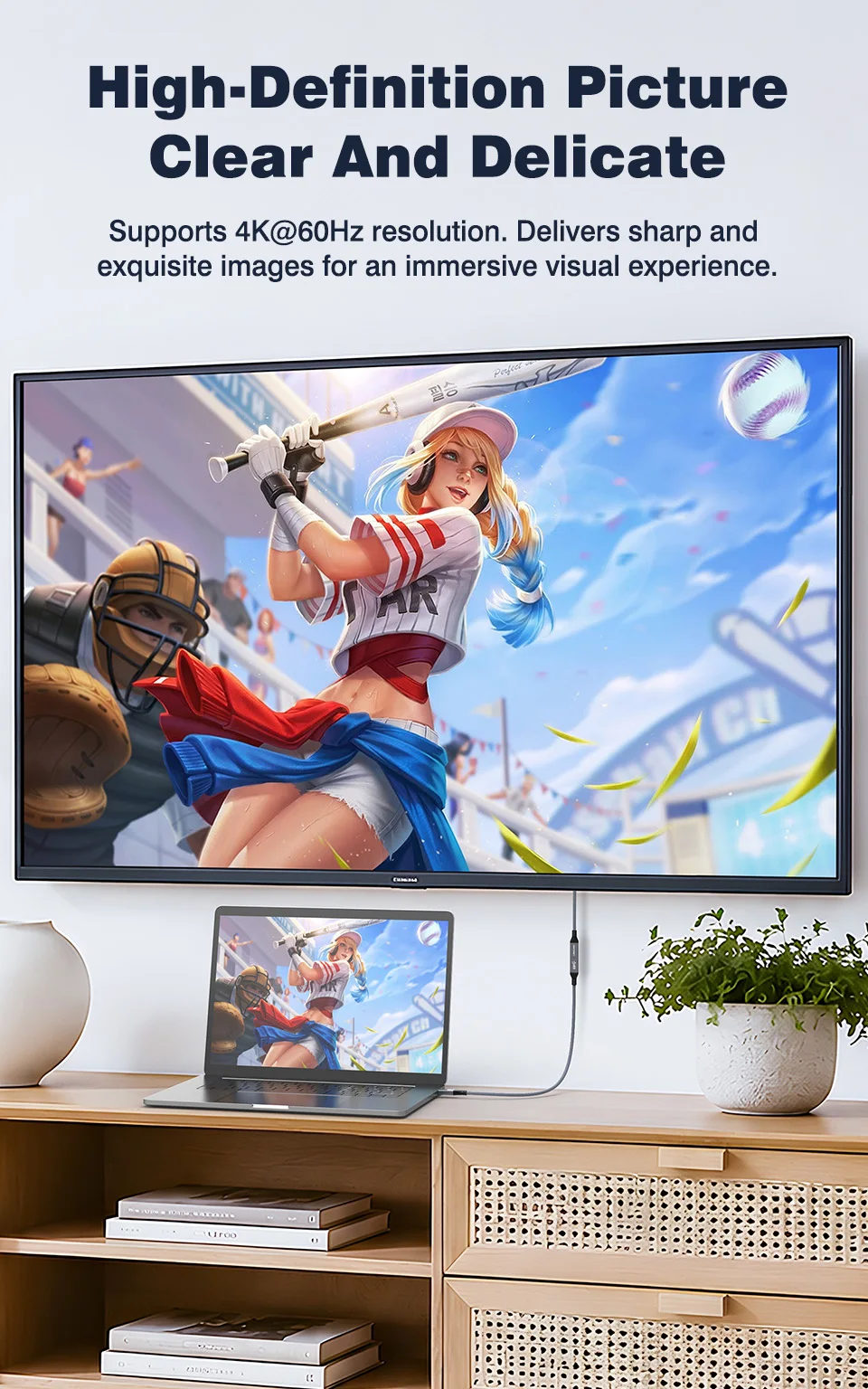 UGOURD Typ-C Verlängerungskabel 20Gbps USB3.2 Gen2 PD100W Schnellladung Vollfunktions-USB-C-Stecker auf -Buchse Geflochtenes Daten- und Videokabel – Detail 4