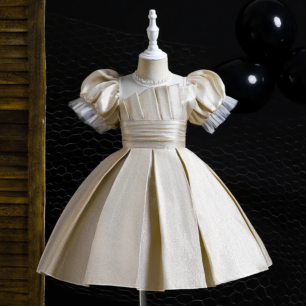 Robe de soirée princesse pour filles, robe de Rhpour enfants, jupe plissée, mariage, anniversaire, performance de piano, éducatif, 5 couleurs, 110cm-150cm