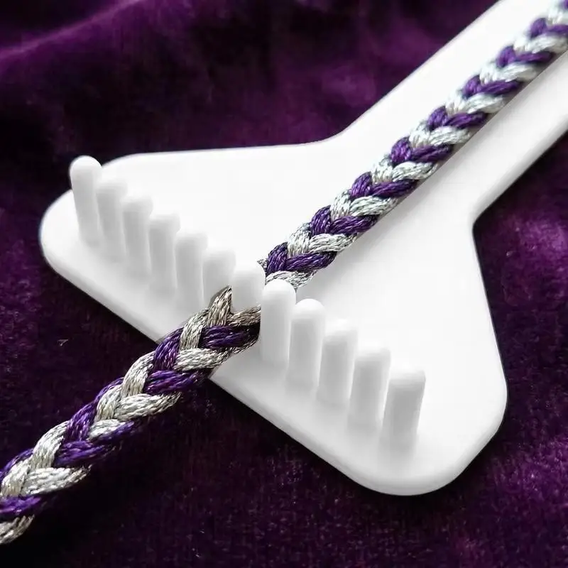 DIY Handmade Weaving Tool For Bracelet Making Craft Kit Mini Plastic Adjustable Rope Braiding Rack For 3D Printing