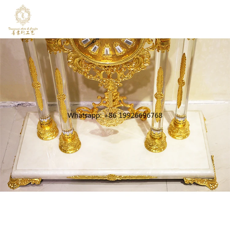 

Wholesale Classic Home Decor Marbl Crystal Desk Alarm Clock Antique Style Electronic Quartz Projection Classic Home Decor Desk f