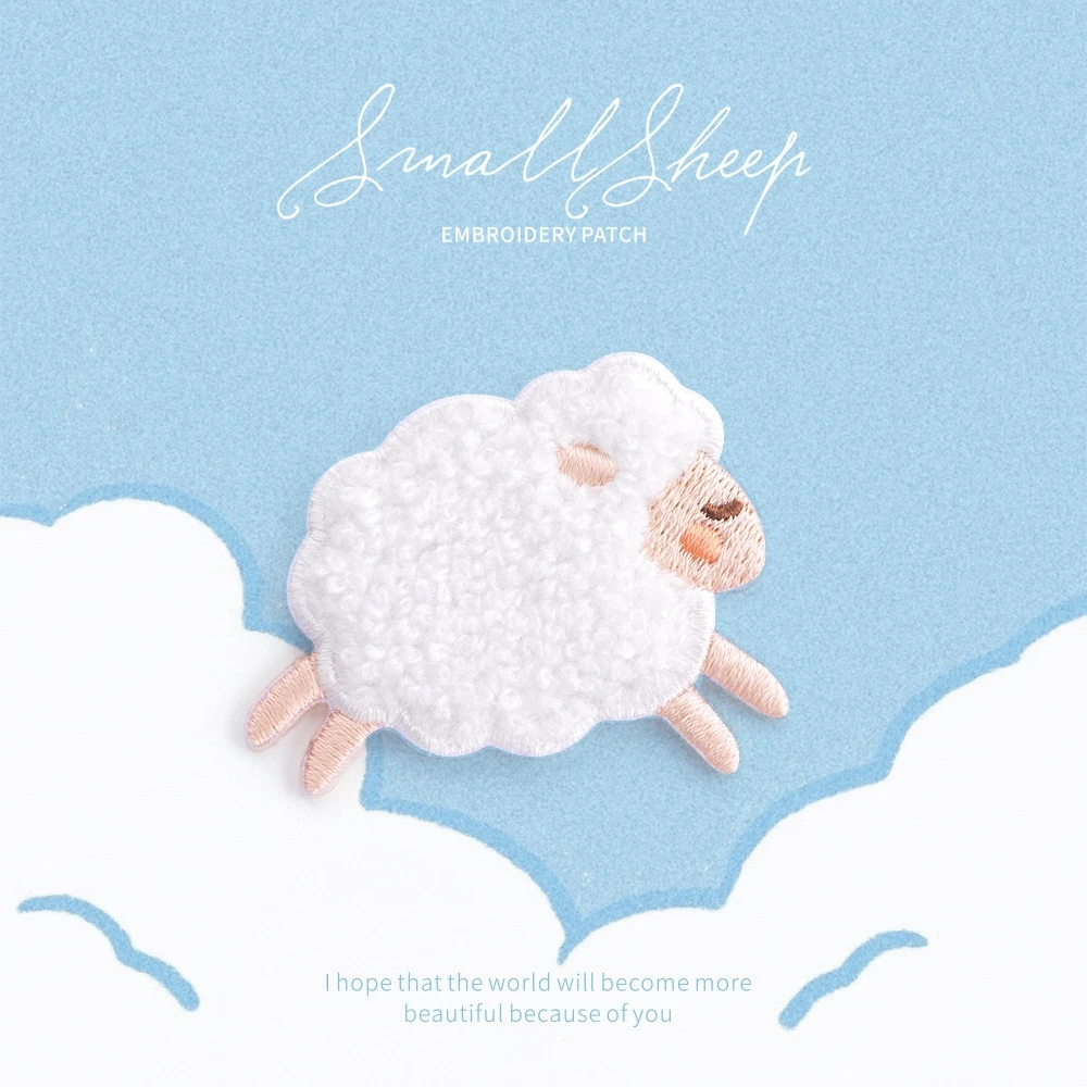 

Sheep Cute Scarf Stripes Dog For Baby Iron On Patches Badges Stickers On Clothes Applique