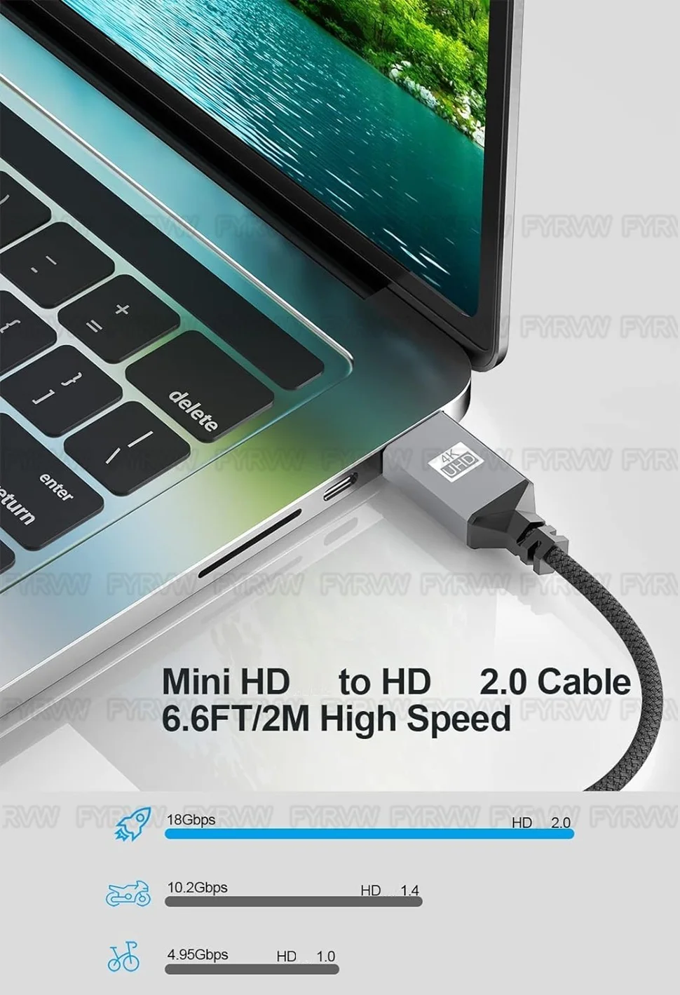 Mini HDMI-kompatibel Kabel Bidirektionale 4K 60Hz Für Hero Raspberry Pi Camcorder HDTV Projektor Kamera Mini HDMI-kompatibel Kabel – Detail 2