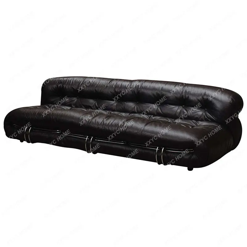 Designer Single Sofa Hippo Steel Tooth Mid-Ancient Nordic Italian Leather Lazy Sofa