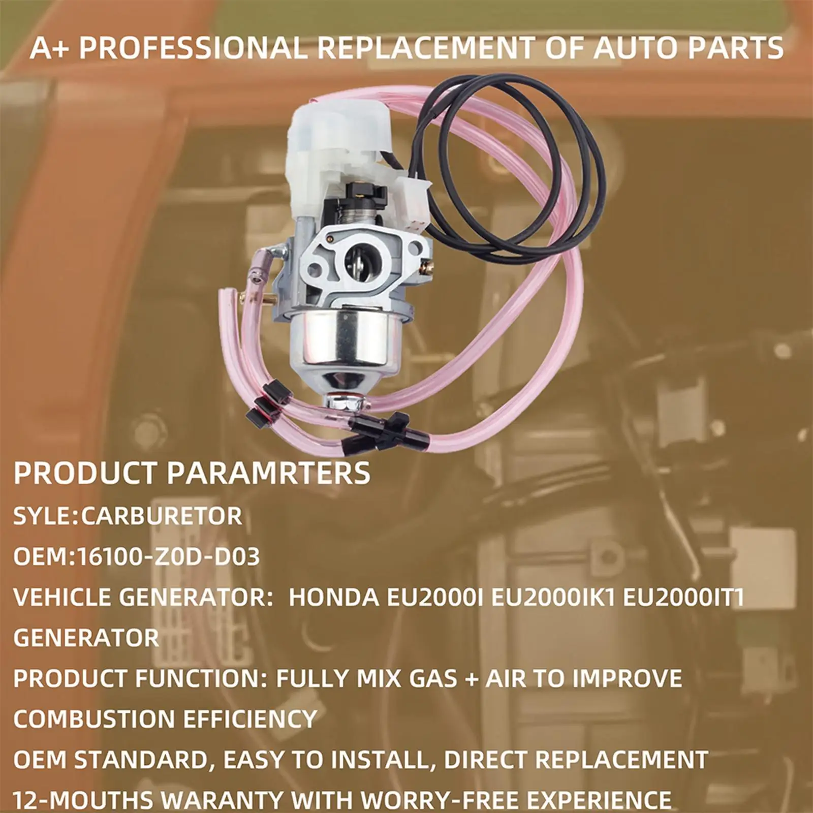

Motorbike Carburetor Accessory Replaces Parts, Metal, 160D D03, Carb 2000i 00Ik1 00