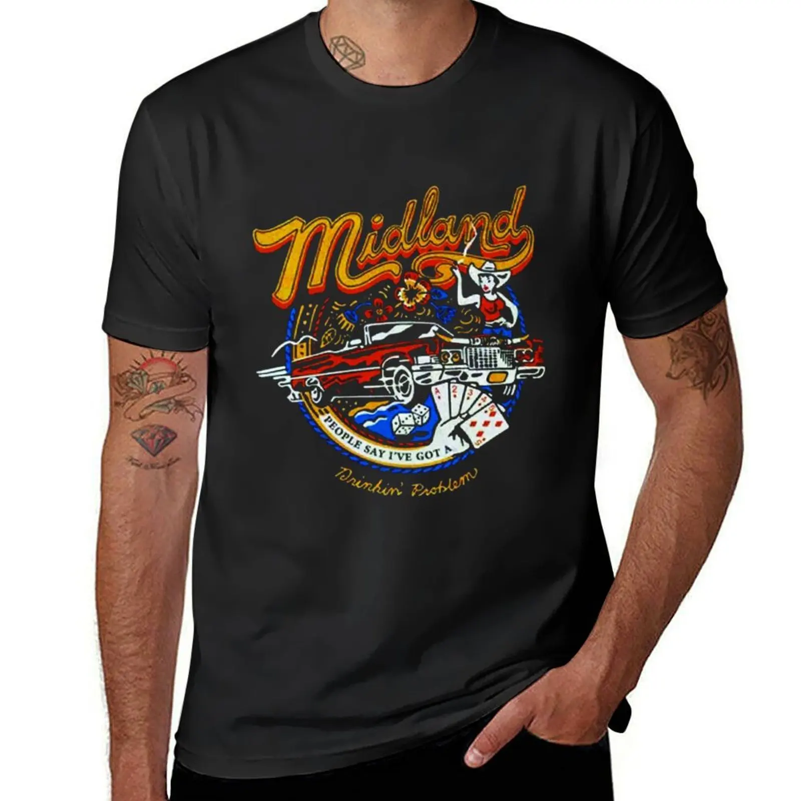 

Midland drinking problem T-Shirt plus sizes tops heavyweights Short sleeve tee men clothes