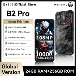IIIF150 B2 Pro Rugged Mobile Phone MTK G99 120Hz 6.8'' Display 24GB RAM 256GB ROM 108MP Camera Ultra-Thin Rugged 10000mAh