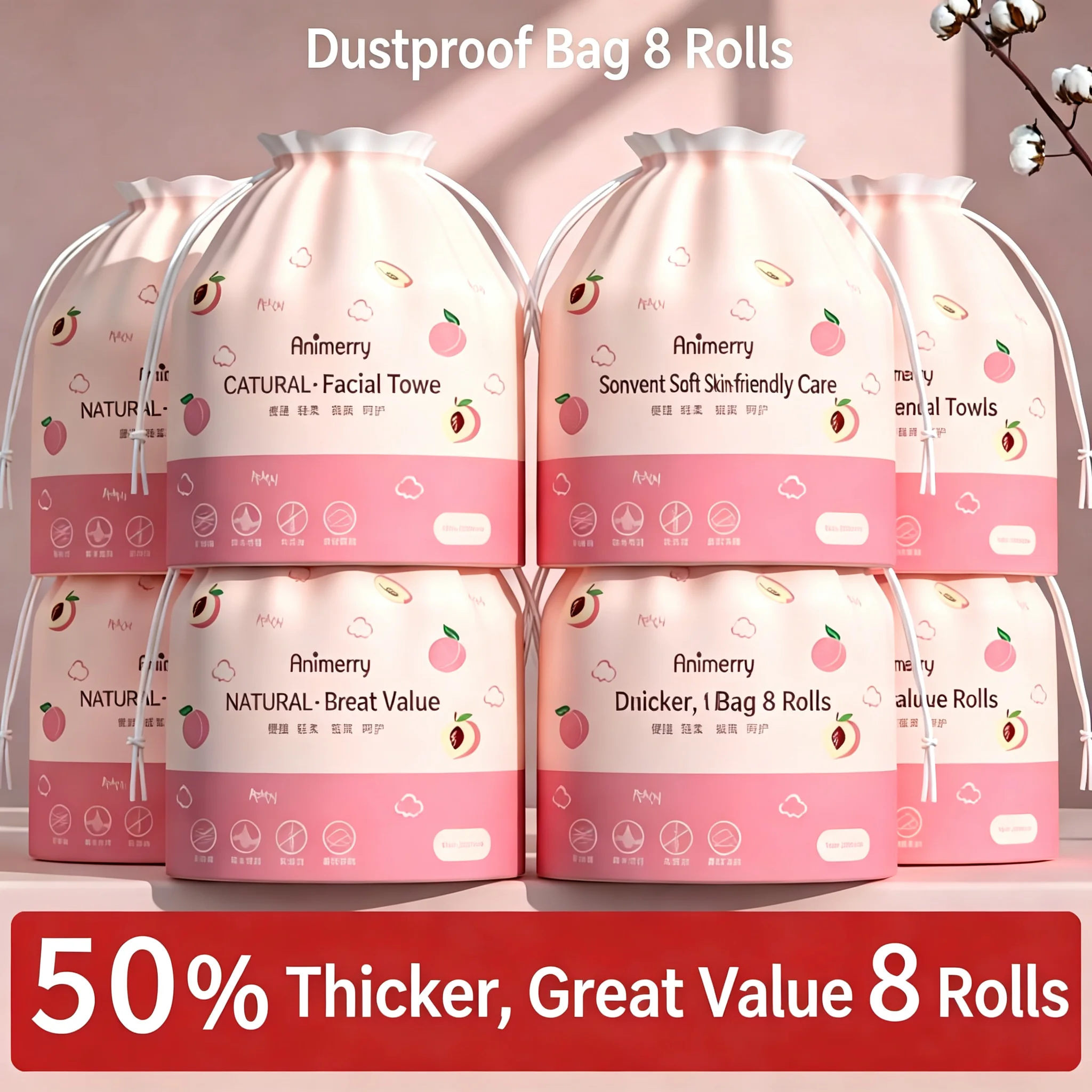 Thickened Draw-Type Disposable Facial Cleansing Towels Wet And Dry Use Makeup Remover Face Towels for Personal Hygiene