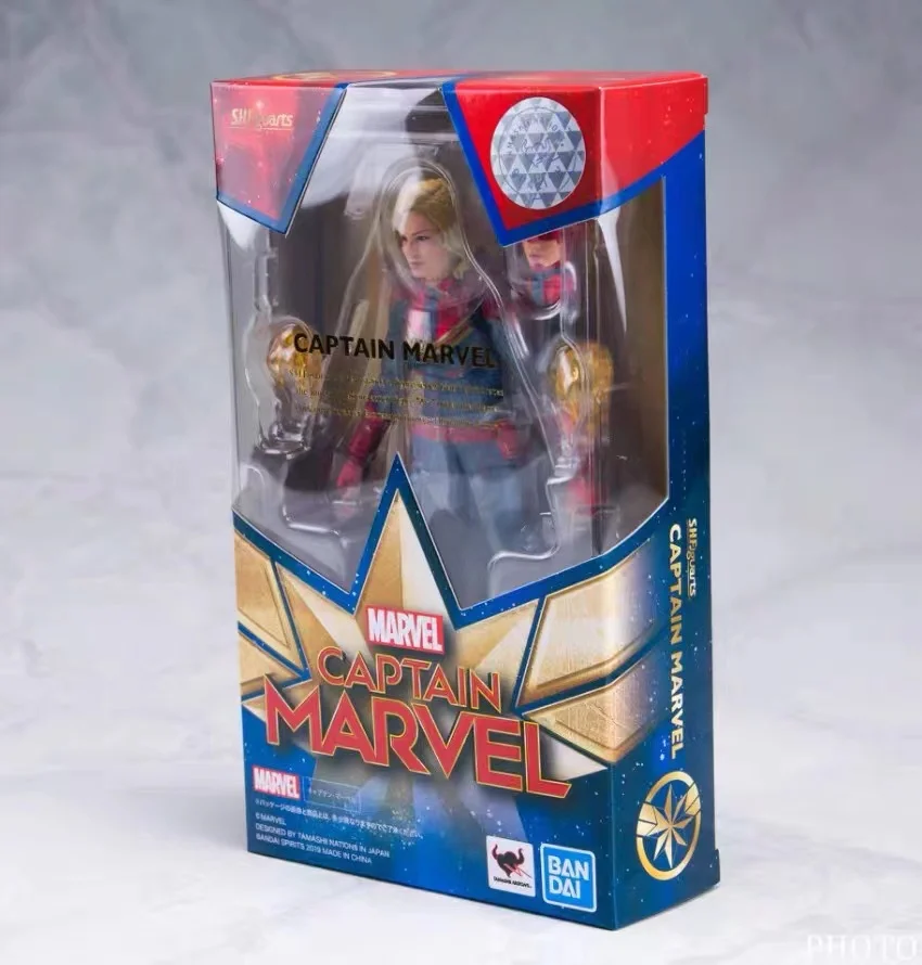 

Original Bandai SHF The Avengers 4: Endgame Moveable Captain Marvel Action Figures Model Ornament Toy The Best Childhood Gift