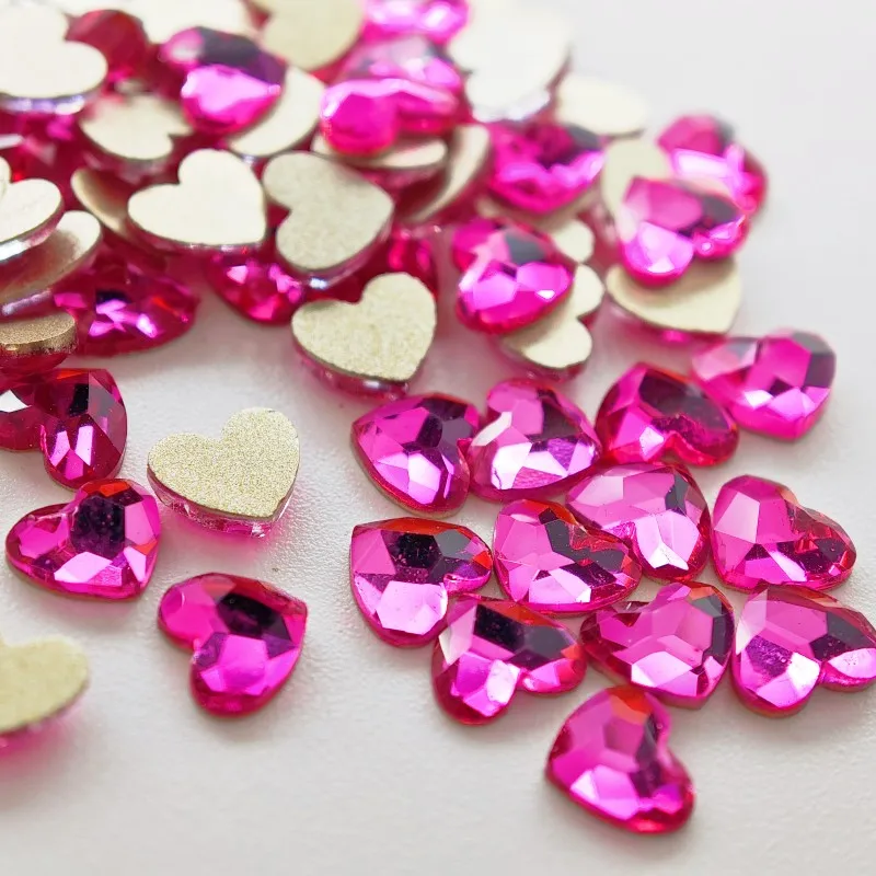 Diamantes de imitación para decoración de uñas, cristales de forma especial, 3D decoración personalizada, corazón INS, 5,5x6mm, venta al por mayor