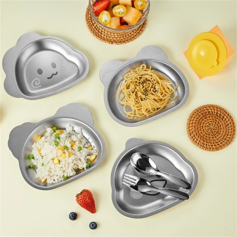 Çocuk yemek tabakları karikatür bebekler tabaklar hizmet Platters yemeği aperatif kamp yemekleri paslanmaz çelik malzeme