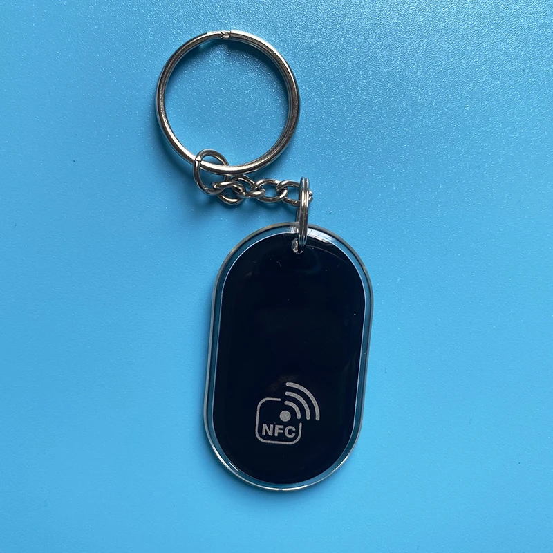 Imagem -03 - Chip Nfc Expoy Tap Chaveiros 144bytes Tag Chave Iso14443a Rfid Keyfobs Token Nfc213 para Compartilhamento de Mídia Social 13.56mhz Nfc213