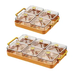Compartment Serving Tray with Lid Transparent Cover Candy Nut Container Dried Fruit Tray for Wedding Party Multifunctional