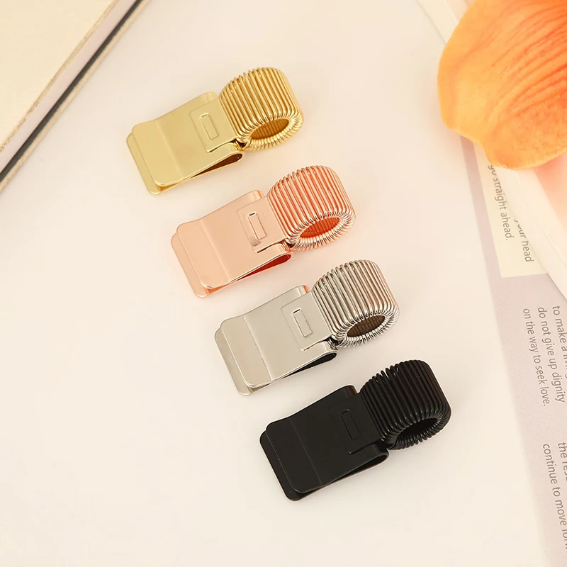 1pc Metal Pen Clip With Spring Creative Gold Retro Spring Clip Student Pen Clip For Notebooks School