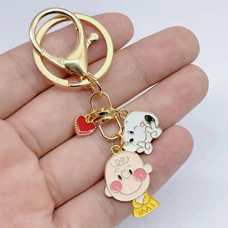 Anime Kawali Peanuts Snoopy Charlie Lucy Car Keychain Bag Pendant Diy Accessories Cartoon Cute Kids Toys Birthday Gift For Girls