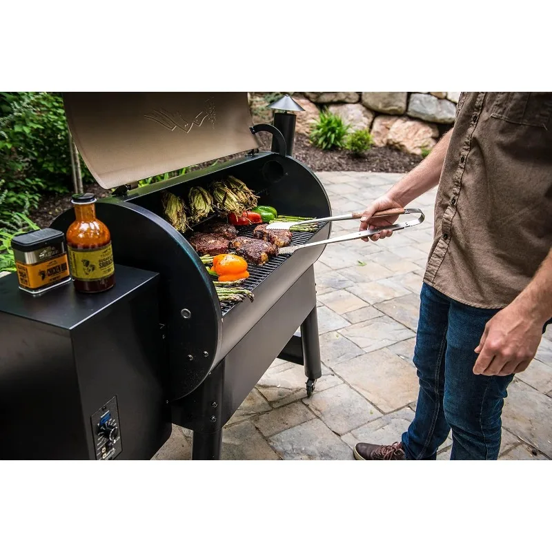 Grills Pro 34 Electric Wood Pellet Grill and Smoker, Bronze, 884 Square Inches Cook Area, 450 Degree Max Temperature