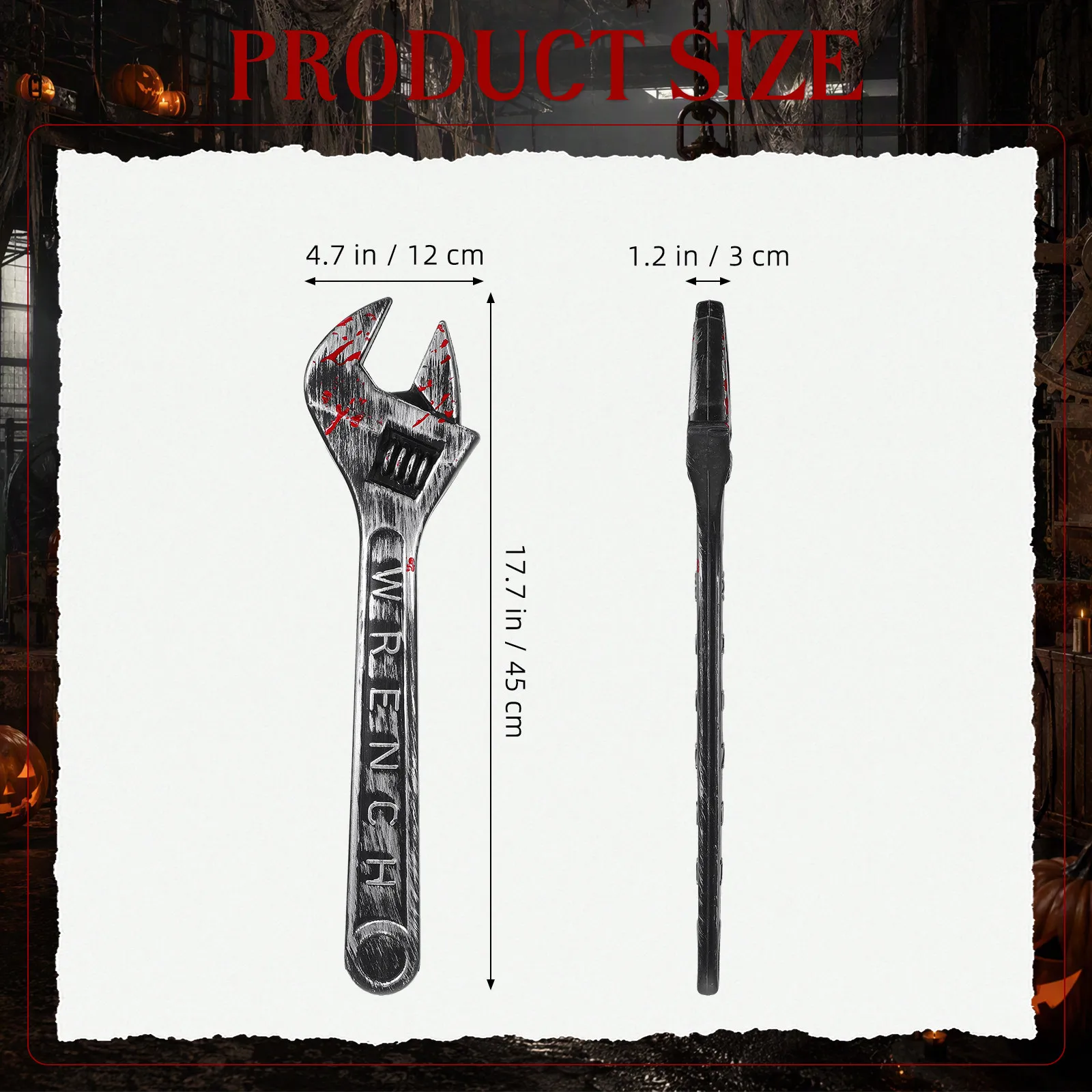 Plastic Simulated Bloody Wrench Halloween Decoration Prop Scary Cosplay Stage Performance Prank Ghost Festival