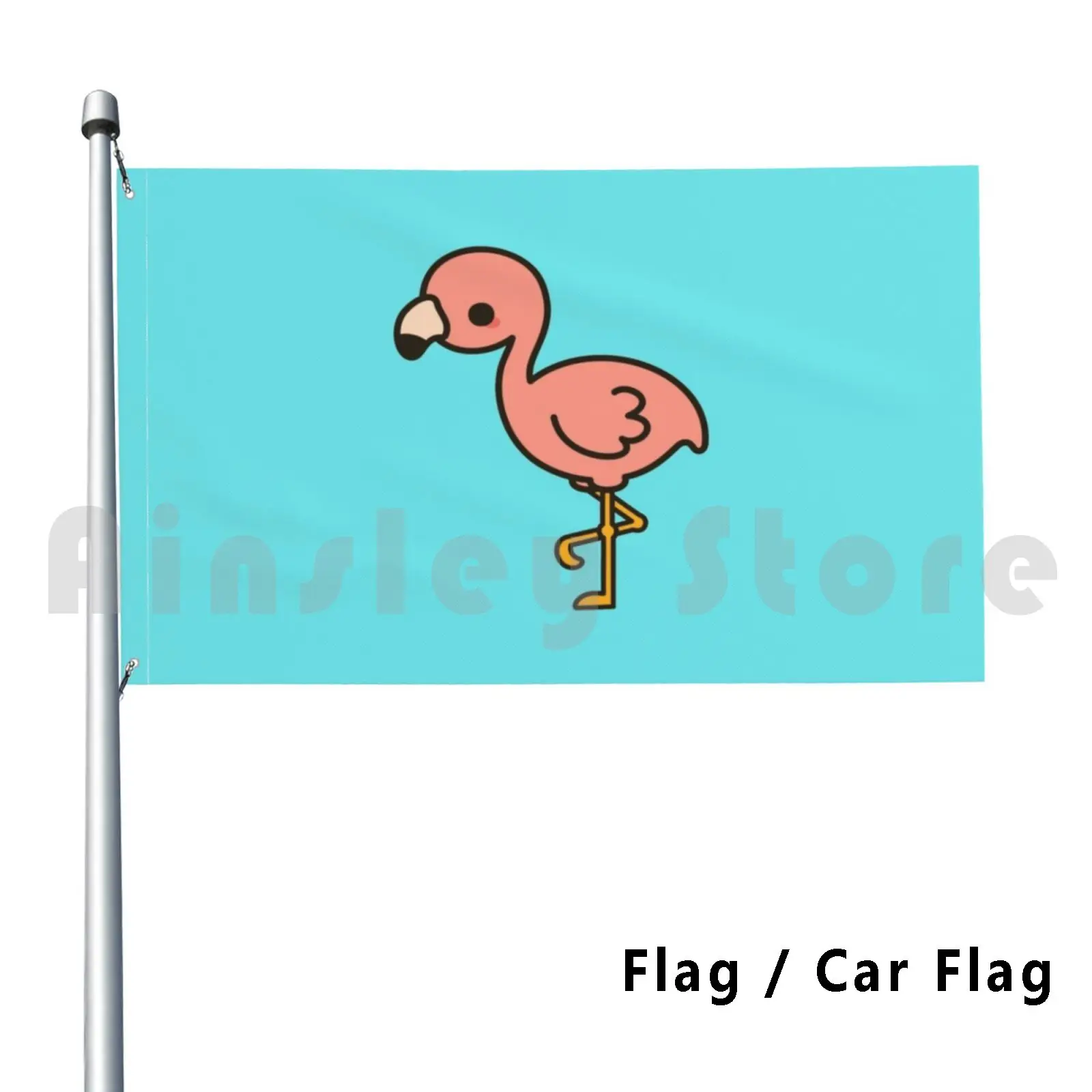 Cute Flamingo Flag Car Flag Funny Cute Kawaii Sweet Adorable Animal Wild Bird Birb Flamingo Pink Bright